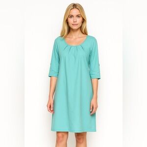 Ezra Aqua Dress Adjustable Sleeves Missing Label